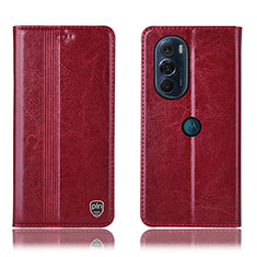 Coque Portefeuille Livre Cuir Etui Clapet H06P pour Motorola Moto Edge X30 5G Rouge