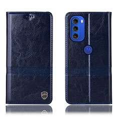 Coque Portefeuille Livre Cuir Etui Clapet H06P pour Motorola Moto G51 5G Bleu