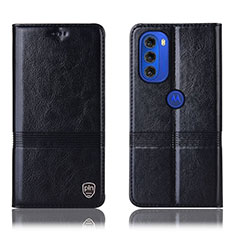 Coque Portefeuille Livre Cuir Etui Clapet H06P pour Motorola Moto G51 5G Noir