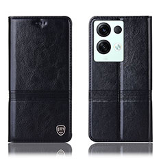 Coque Portefeuille Livre Cuir Etui Clapet H06P pour Oppo Reno9 Pro+ Plus 5G Noir