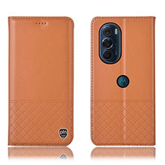 Coque Portefeuille Livre Cuir Etui Clapet H07P pour Motorola Moto Edge Plus (2022) 5G Orange