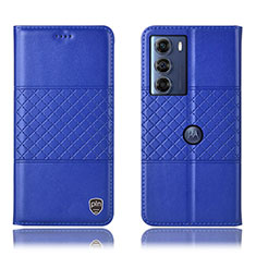 Coque Portefeuille Livre Cuir Etui Clapet H07P pour Motorola Moto Edge S30 5G Bleu