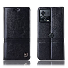 Coque Portefeuille Livre Cuir Etui Clapet H07P pour Motorola Moto Edge S30 Pro 5G Noir