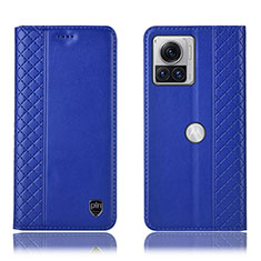 Coque Portefeuille Livre Cuir Etui Clapet H07P pour Motorola Moto Edge X30 Pro 5G Bleu