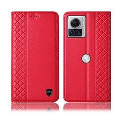 Coque Portefeuille Livre Cuir Etui Clapet H07P pour Motorola Moto Edge X30 Pro 5G Rouge