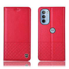 Coque Portefeuille Livre Cuir Etui Clapet H07P pour Motorola Moto G31 Rouge