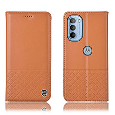 Coque Portefeuille Livre Cuir Etui Clapet H07P pour Motorola Moto G41 Orange