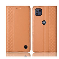 Coque Portefeuille Livre Cuir Etui Clapet H07P pour Motorola Moto G50 5G Orange