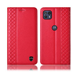 Coque Portefeuille Livre Cuir Etui Clapet H07P pour Motorola Moto G50 5G Rouge
