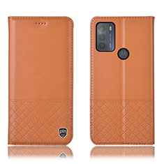 Coque Portefeuille Livre Cuir Etui Clapet H07P pour Motorola Moto G50 Orange