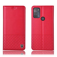 Coque Portefeuille Livre Cuir Etui Clapet H07P pour Motorola Moto G50 Rouge