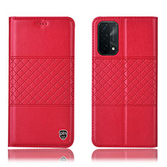 Coque Portefeuille Livre Cuir Etui Clapet H07P pour OnePlus Nord N200 5G Rouge