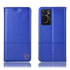 Coque Portefeuille Livre Cuir Etui Clapet H07P pour Oppo A36 Bleu
