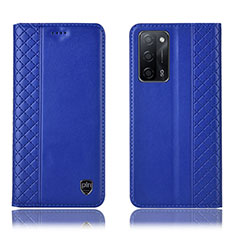 Coque Portefeuille Livre Cuir Etui Clapet H07P pour Oppo A53s 5G Bleu