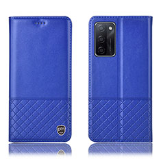 Coque Portefeuille Livre Cuir Etui Clapet H07P pour Oppo A55S 5G Bleu