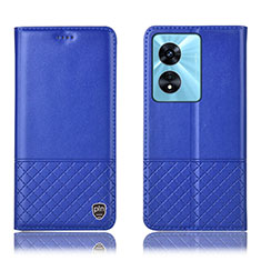 Coque Portefeuille Livre Cuir Etui Clapet H07P pour Oppo A97 5G Bleu
