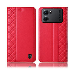 Coque Portefeuille Livre Cuir Etui Clapet H07P pour Oppo K10 5G Rouge