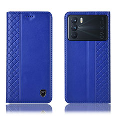 Coque Portefeuille Livre Cuir Etui Clapet H07P pour Oppo K9 Pro 5G Bleu