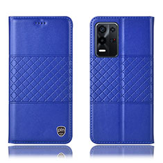 Coque Portefeuille Livre Cuir Etui Clapet H07P pour Oppo K9X 5G Bleu
