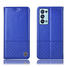 Coque Portefeuille Livre Cuir Etui Clapet H07P pour Oppo Reno6 Pro 5G Bleu