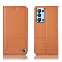 Coque Portefeuille Livre Cuir Etui Clapet H07P pour Oppo Reno6 Pro 5G Orange