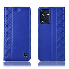 Coque Portefeuille Livre Cuir Etui Clapet H07P pour Oppo Reno7 SE 5G Bleu