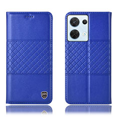 Coque Portefeuille Livre Cuir Etui Clapet H07P pour Oppo Reno8 5G Bleu