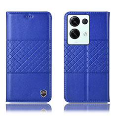 Coque Portefeuille Livre Cuir Etui Clapet H07P pour Oppo Reno8 Pro+ Plus 5G Bleu