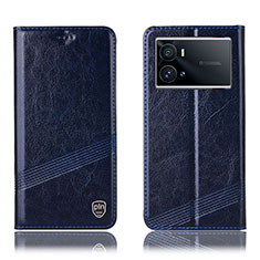 Coque Portefeuille Livre Cuir Etui Clapet H07P pour Vivo iQOO 9 Pro 5G Bleu