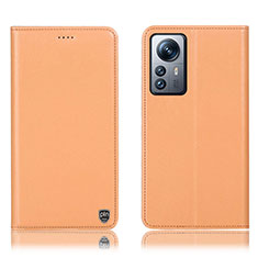 Coque Portefeuille Livre Cuir Etui Clapet H07P pour Xiaomi Mi 12 Lite 5G Orange