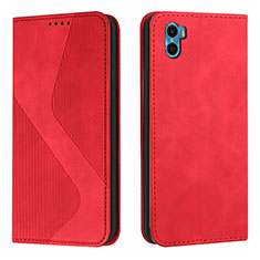 Coque Portefeuille Livre Cuir Etui Clapet H07X pour Motorola Moto E22S Rouge