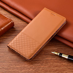 Coque Portefeuille Livre Cuir Etui Clapet H08 pour Apple iPhone 15 Pro Orange