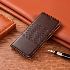 Coque Portefeuille Livre Cuir Etui Clapet H09 pour Apple iPhone 15 Pro Marron