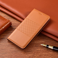 Coque Portefeuille Livre Cuir Etui Clapet H09 pour Apple iPhone 15 Pro Orange