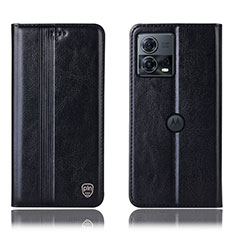 Coque Portefeuille Livre Cuir Etui Clapet H09P pour Motorola Moto Edge 30 Fusion 5G Noir