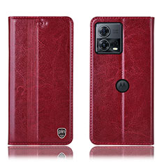 Coque Portefeuille Livre Cuir Etui Clapet H09P pour Motorola Moto Edge 30 Fusion 5G Rouge
