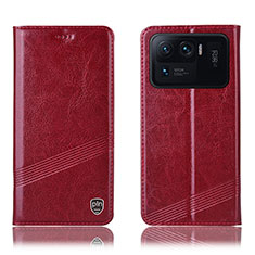 Coque Portefeuille Livre Cuir Etui Clapet H09P pour Xiaomi Mi 11 Ultra 5G Rouge