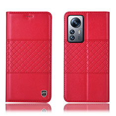 Coque Portefeuille Livre Cuir Etui Clapet H09P pour Xiaomi Mi 12 Pro 5G Rouge