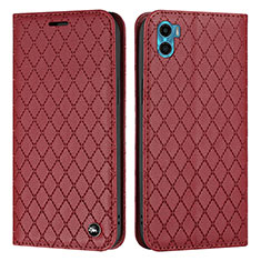 Coque Portefeuille Livre Cuir Etui Clapet H09X pour Motorola Moto E22S Rouge