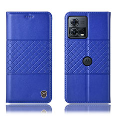 Coque Portefeuille Livre Cuir Etui Clapet H10P pour Motorola Moto Edge 30 Fusion 5G Bleu