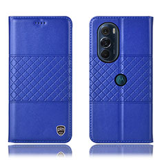Coque Portefeuille Livre Cuir Etui Clapet H10P pour Motorola Moto Edge Plus (2022) 5G Bleu