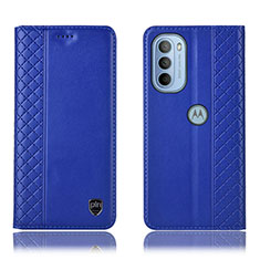 Coque Portefeuille Livre Cuir Etui Clapet H10P pour Motorola Moto G31 Bleu