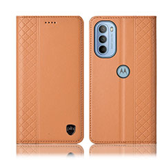 Coque Portefeuille Livre Cuir Etui Clapet H10P pour Motorola Moto G31 Orange