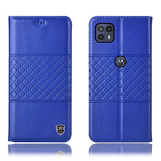 Coque Portefeuille Livre Cuir Etui Clapet H10P pour Motorola Moto G50 5G Bleu