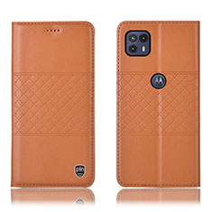 Coque Portefeuille Livre Cuir Etui Clapet H10P pour Motorola Moto G50 5G Orange