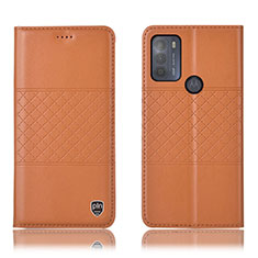 Coque Portefeuille Livre Cuir Etui Clapet H10P pour Motorola Moto G50 Orange