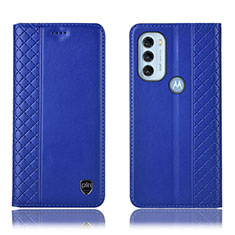 Coque Portefeuille Livre Cuir Etui Clapet H10P pour Motorola Moto G71 5G Bleu
