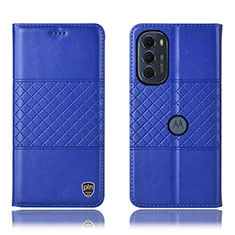 Coque Portefeuille Livre Cuir Etui Clapet H10P pour Motorola Moto G71s 5G Bleu
