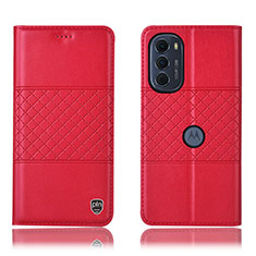 Coque Portefeuille Livre Cuir Etui Clapet H10P pour Motorola Moto G71s 5G Rouge