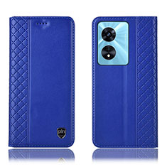 Coque Portefeuille Livre Cuir Etui Clapet H10P pour Oppo A38 Bleu
